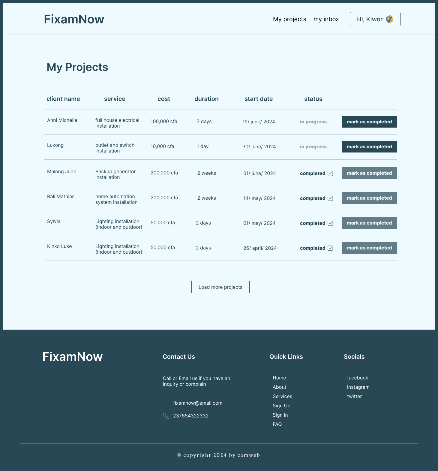 fixam now mockup